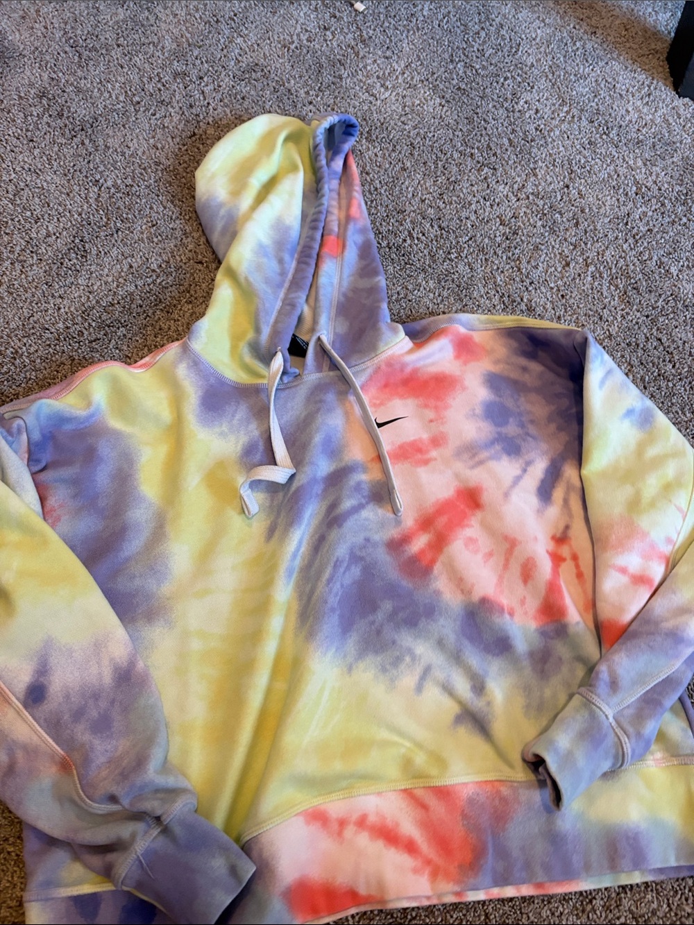 Nike Tie-Dye Hoodie in Yellow, Purple, Pink